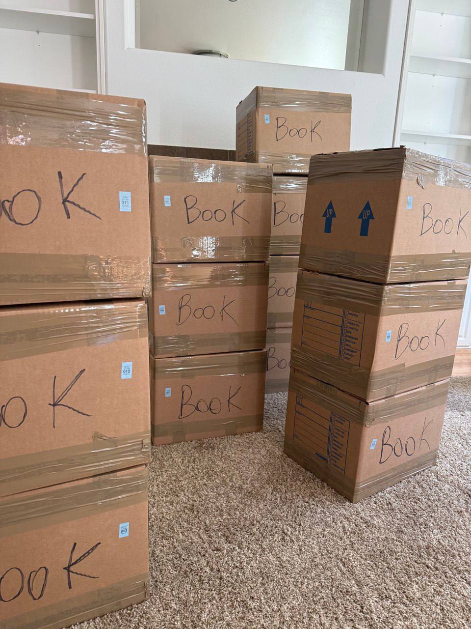 Boxes labeled book